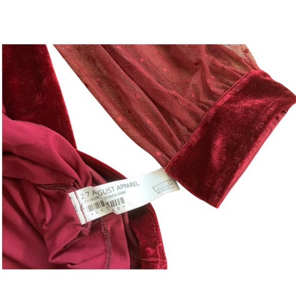 Endless Rose (Vici) Saint Clara Burgundy Red Velvet Dress SZ XL Cocktail Formal - Picture 8 of 8